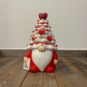 Light-up Valentine's Day Ceramic Gnome Table Decor NWT